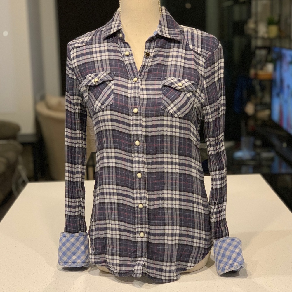American Eagle Plaid Button Up